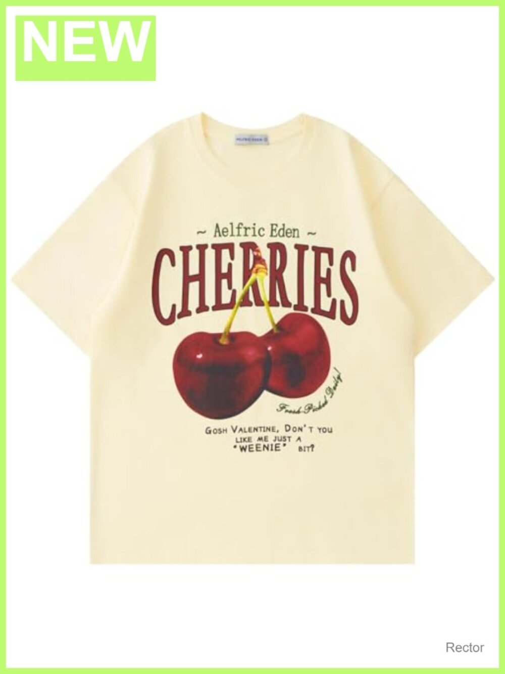 Oversized Cherry Graphic Tee Unisex Short Sleeve Cotton Crewneck Casual Summer